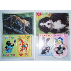Paket kartové hry - různé motivy + pohlednice - Akim