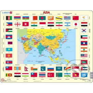 Ázia (politická + vlajky) - Larsen